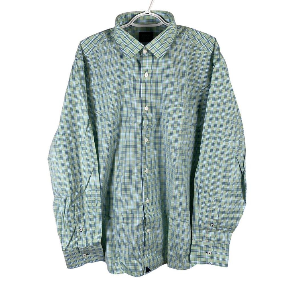 UNTUCKit Frascati Button Up Shirt Mens 2XL Reg Green Plaid Long‎ Sleeve NEW